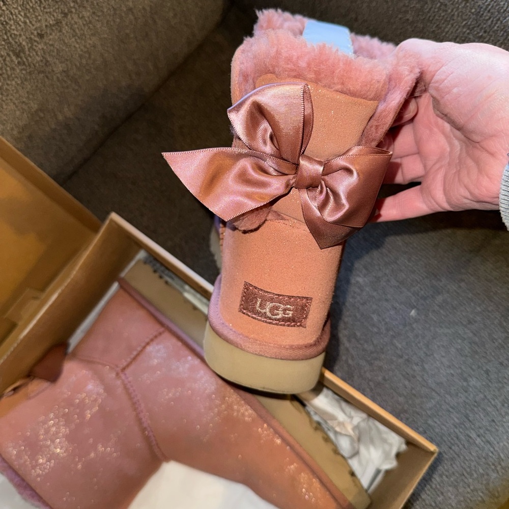 UGG Blush Bow Accent Boots